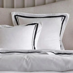 Cloud 1000 TC Egyptian Cotton European Pillowcase Quilt Cover Set by Renee Taylor - White Charcoal - Furniture > Bar