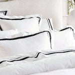 Cloud 1000 TC Egyptian Cotton European Pillowcase Quilt Cover Set by Renee Taylor - White Charcoal - Furniture > Bar