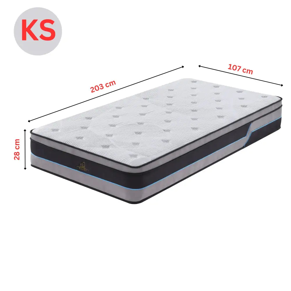 Cloud Dreams King Single Pocket Spring Luxury Plush Top 28cm Mattress - Furniture > Mattresses