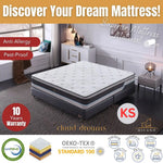Cloud Dreams King Single Pocket Spring Luxury Plush Top 28cm Mattress - Furniture > Mattresses