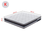 Cloud Dreams King Size Pocket Spring Luxury Plush Top 28cm Mattress - Furniture > Mattresses