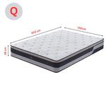 Cloud Dreams Queen Size Pocket Spring Luxury Plush Top 28cm Mattress - Furniture > Mattresses