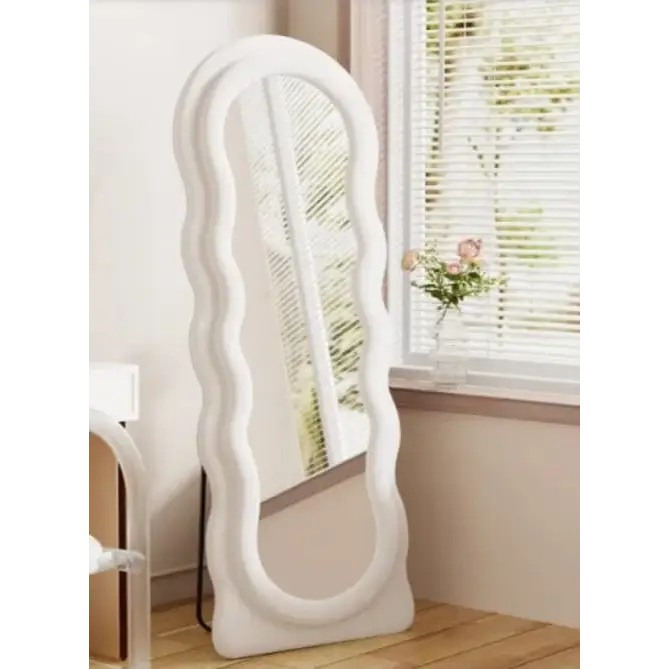 Cloud Wavy Velvet Free Standing / Wall Mirror - Home & Garden > Decor > Mirrors