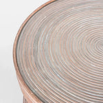Clover Rattan Round Coffee Table 80cm with Glass Top - Whitewash - Furniture > Living Room