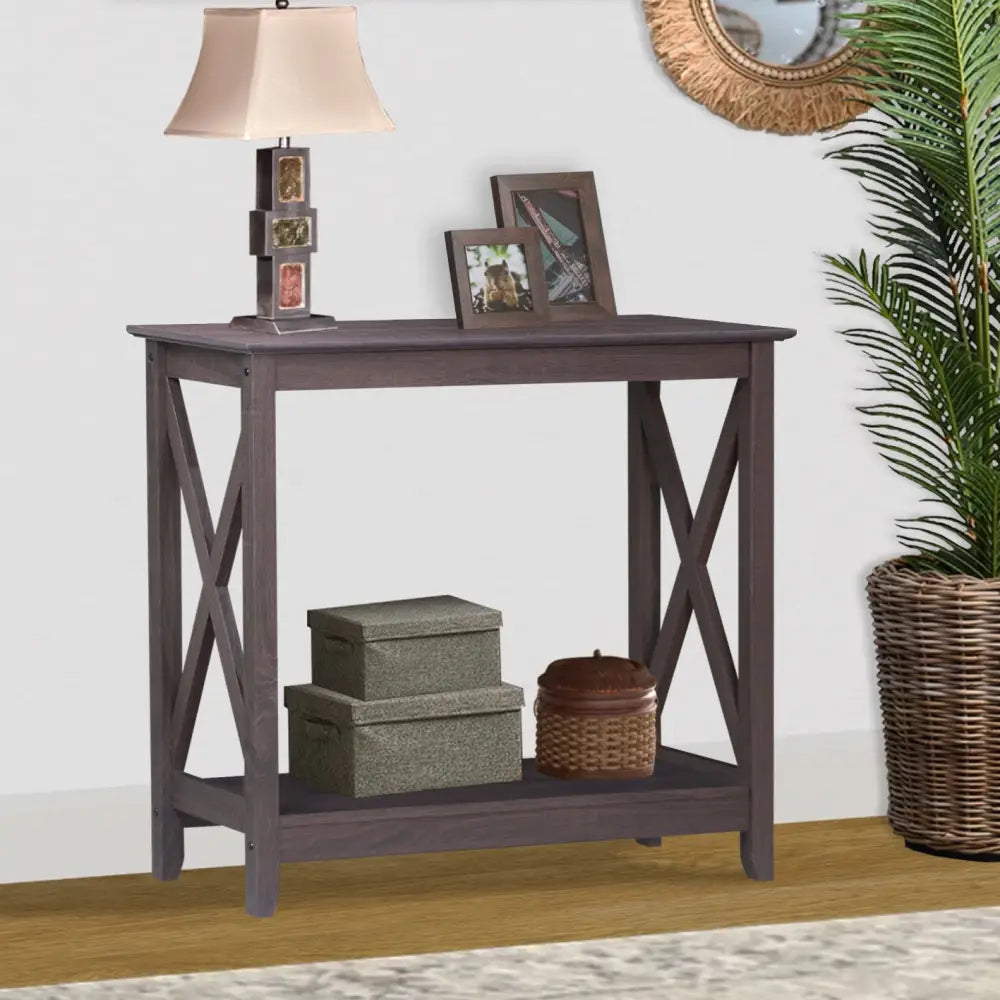 Coastal Console Table in Walnut - Furniture > Living Room