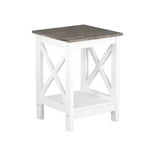 Coastal Side Table in White and Grey - Furniture > Living Room