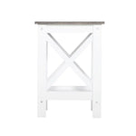 Coastal Side Table in White and Grey - Furniture > Living Room