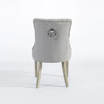Coaster 2X Dining Chair Light Grey Linen White Wash Legs - Furniture > Dining