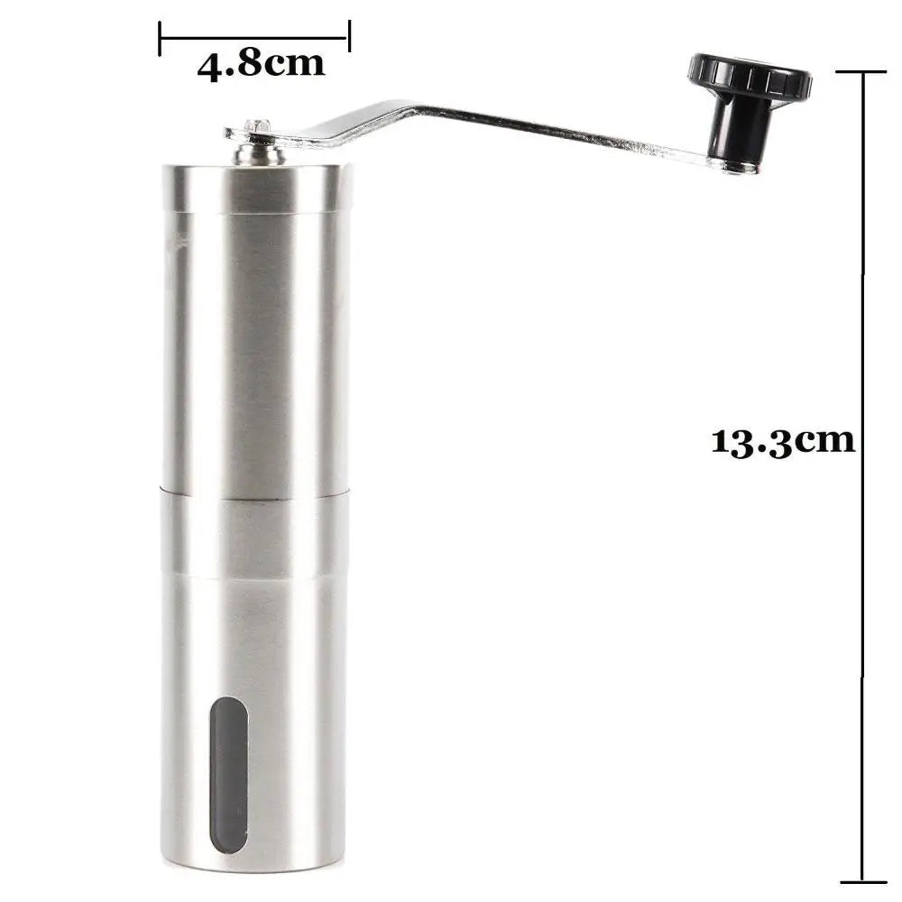 Coffee Bean Grinder - Stainless Steel Ceramic Burr Manual Hand Crank Nut Mill - Appliances > Kitchen Appliances