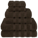 Coffee Luxury 6-Piece Combed Cotton Towel Bale Set - Ultra Soft & Absorbent Bath Hand Face Towels - Home & Garden >