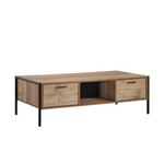 Coffee Table 2 Drawers Particle Board Storage in Oak Colour - Furniture > Living Room
