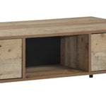 Coffee Table 2 Drawers Particle Board Storage in Oak Colour - Furniture > Living Room