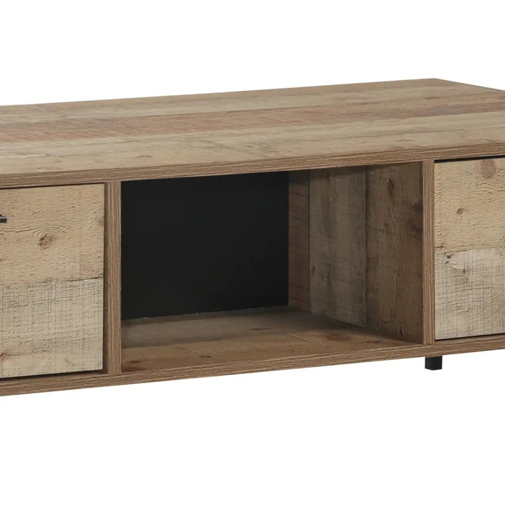 Coffee Table 2 Drawers Particle Board Storage in Oak Colour - Furniture > Living Room