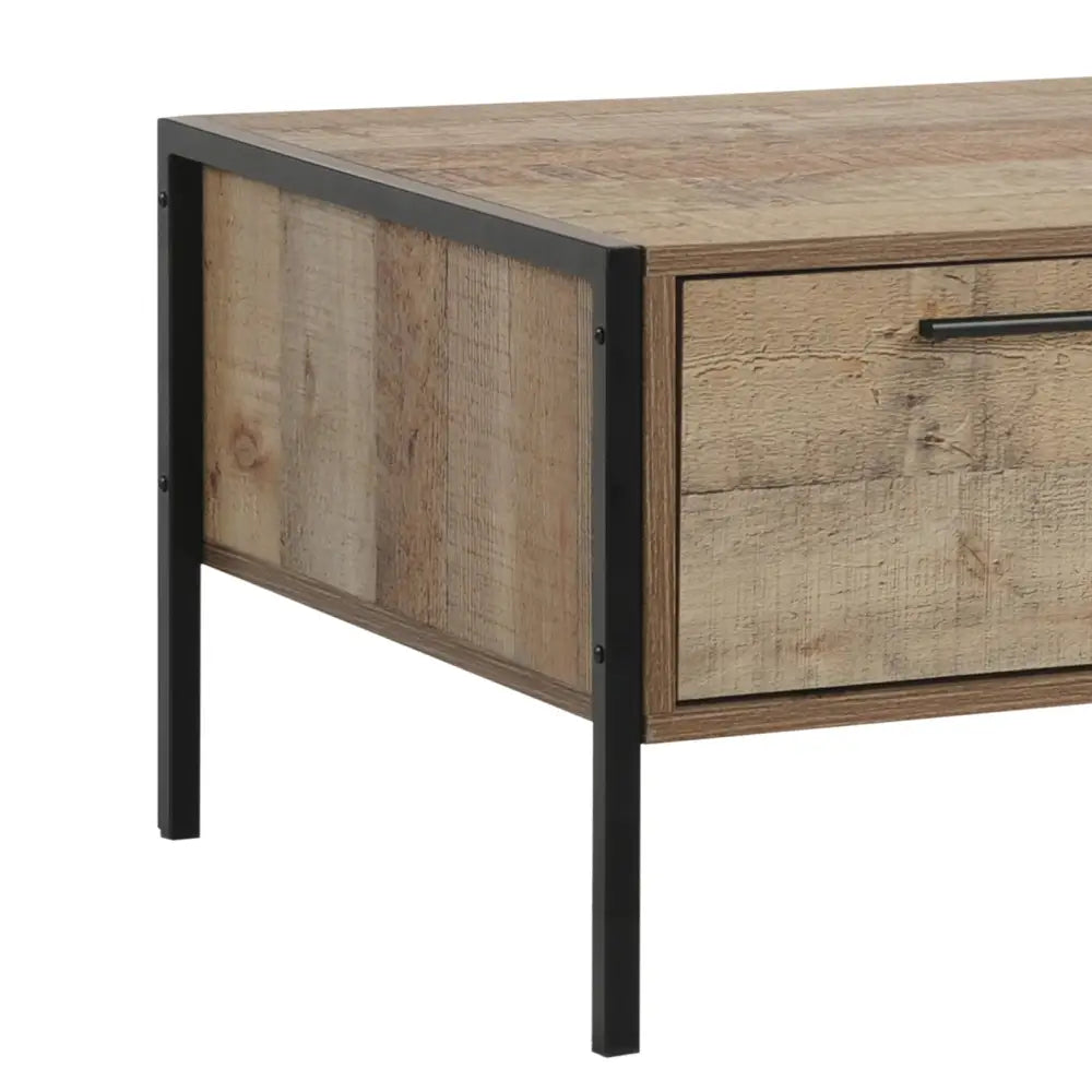 Coffee Table 2 Drawers Particle Board Storage in Oak Colour - Furniture > Living Room