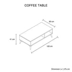 Coffee Table 2 Open Storage Cabinet MDF in Champagne Colour - Furniture > Living Room > Coffee Tables