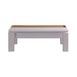 Coffee Table High Gloss Finish Lift Up Top MDF White Ash Colour Interior Storage - Furniture > Dining