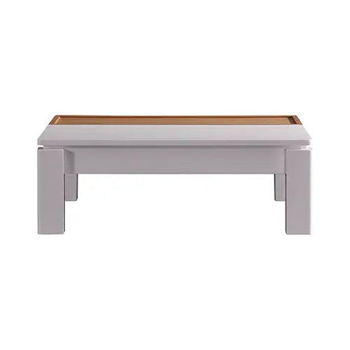 Coffee Table High Gloss Finish Lift Up Top MDF White Ash Colour Interior Storage - Furniture > Dining
