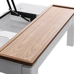Coffee Table High Gloss Finish Lift Up Top MDF White Ash Colour Interior Storage - Furniture > Dining