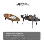 Coffee Table Living Room Accent Oval Table Contemporary Style Leisure Tea Table - Furniture > Bar Stools & Chairs > Arm