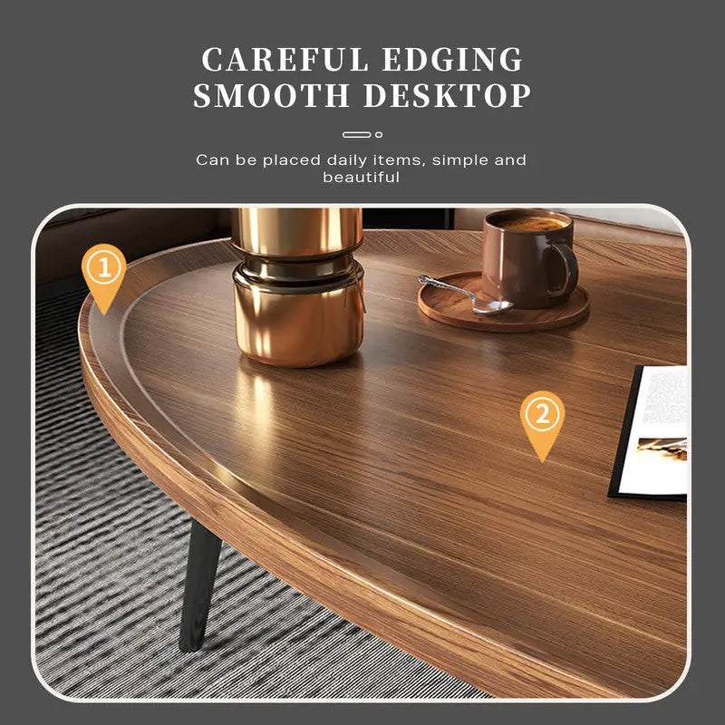 Coffee Table Living Room Accent Oval Table Contemporary Style Leisure Tea Table - Furniture > Bar Stools & Chairs > Arm