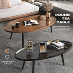 Coffee Table Living Room Accent Oval Table Contemporary Style Leisure Tea Table - Furniture > Bar Stools & Chairs > Arm