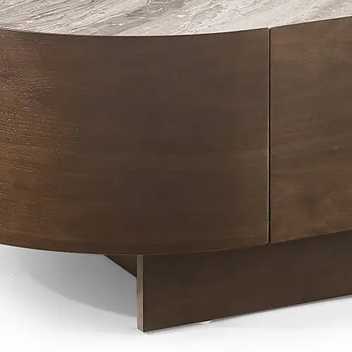 Coffee Table MDF Board Melamine Interior Ample Storage in Dark Walnut colour - Furniture > Living Room > Coffee Tables