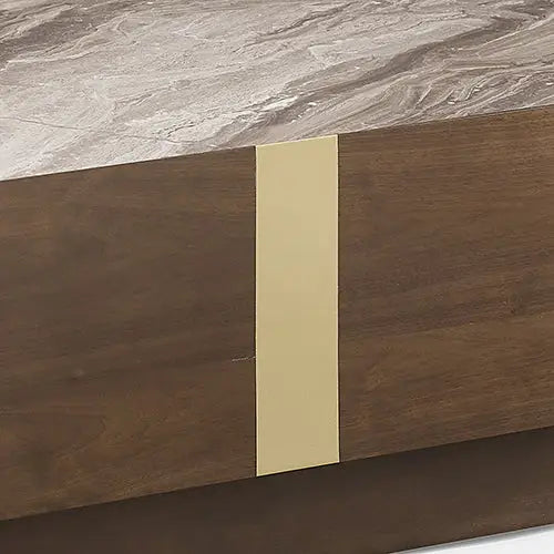 Coffee Table MDF Board Melamine Interior Ample Storage in Dark Walnut colour - Furniture > Living Room > Coffee Tables