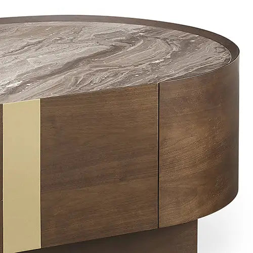Coffee Table MDF Board Melamine Interior Ample Storage in Dark Walnut colour - Furniture > Living Room > Coffee Tables