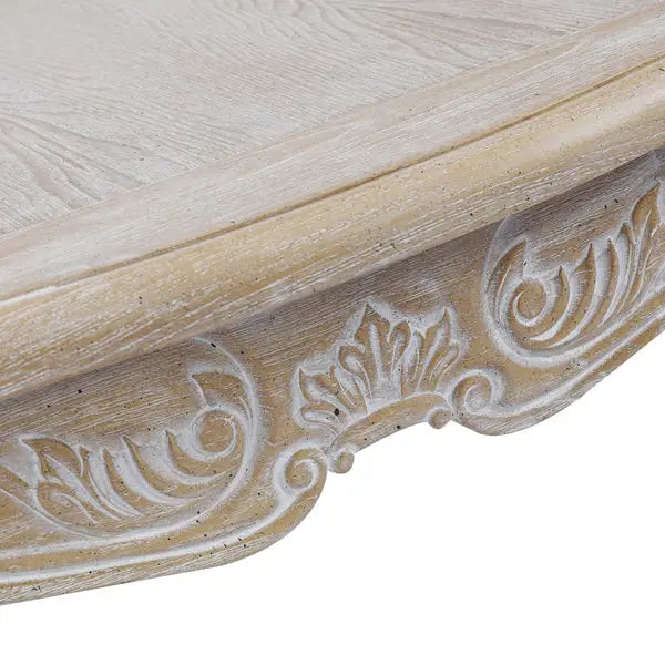 Coffee Table Oak Wood Plywood Veneer White Washed Finish - Furniture > Living Room