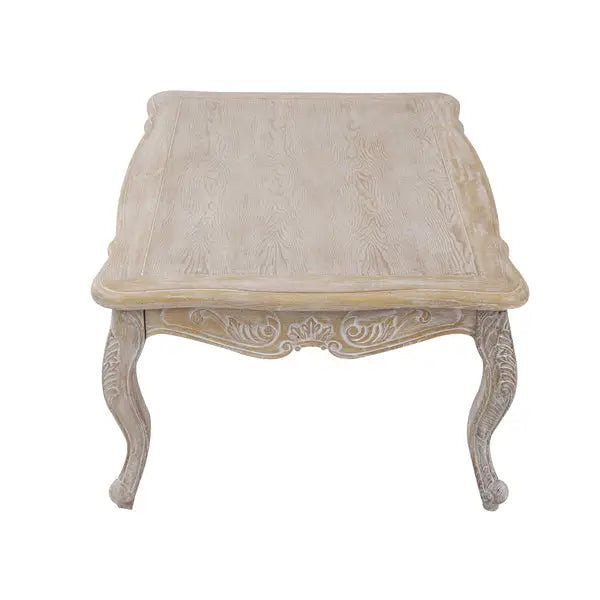 Coffee Table Oak Wood Plywood Veneer White Washed Finish - Furniture > Living Room