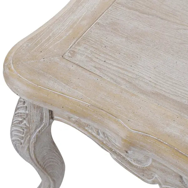 Coffee Table Oak Wood Plywood Veneer White Washed Finish - Furniture > Living Room