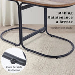 Coffee Table Oval Wooden Top Iron Metal Base Side End Table - Brown - Furniture > Living Room > Coffee Tables