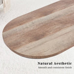 Coffee Table Oval Wooden Top Iron Metal Base Side End Table - Brown - Furniture > Living Room > Coffee Tables