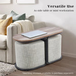 Coffee Table Oval Wooden Top Iron Metal Base Side End Table - Brown - Furniture > Living Room > Coffee Tables