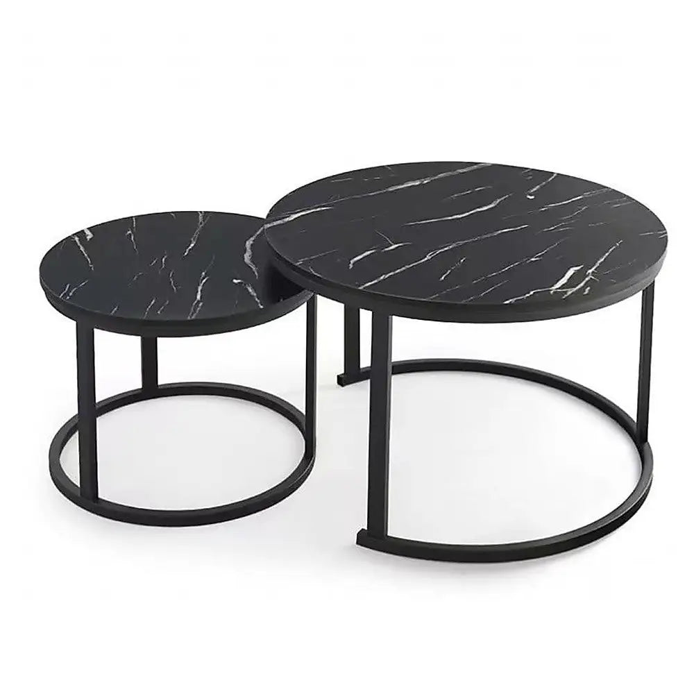 Coffee Table Round Marble Nesting Side Furniture - Furniture > Living Room > Coffee Tables