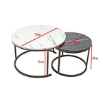 Coffee Table Round Marble Nesting Side Furniture - Furniture > Living Room > Coffee Tables