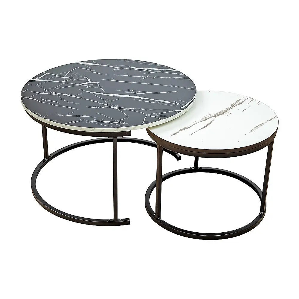 Coffee Table Round Marble Nesting Side Furniture - Furniture > Living Room > Coffee Tables