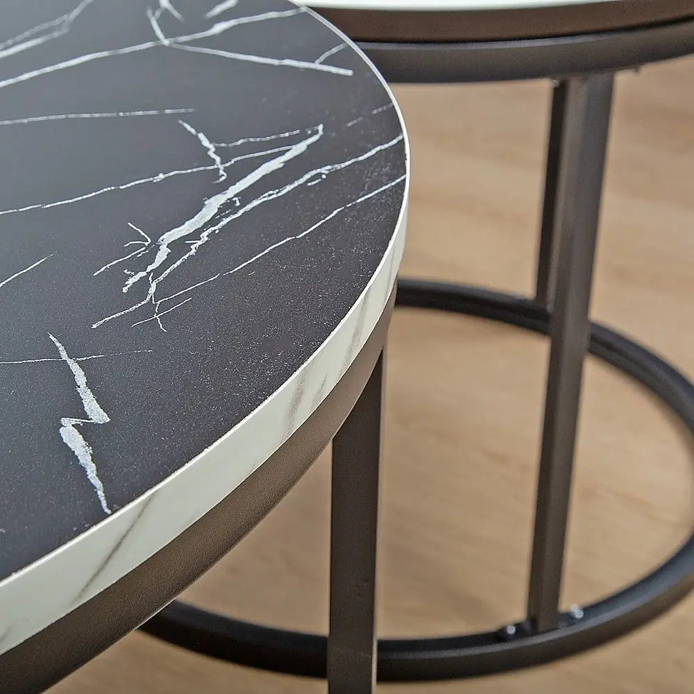 Coffee Table Round Marble Nesting Side Furniture - Furniture > Living Room > Coffee Tables