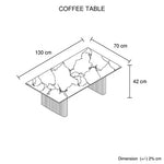 Coffee Table Sintered Stone Top MDF Table Base Glossy White - Furniture > Living Room > Coffee Tables