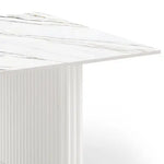 Coffee Table Sintered Stone Top MDF Table Base Glossy White - Furniture > Living Room > Coffee Tables
