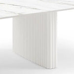 Coffee Table Sintered Stone Top MDF Table Base Glossy White - Furniture > Living Room > Coffee Tables
