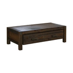 Coffee Table Solid Acacia Wood & Veneer 1 Drawers Storage Chocolate Colour - Furniture > Living Room