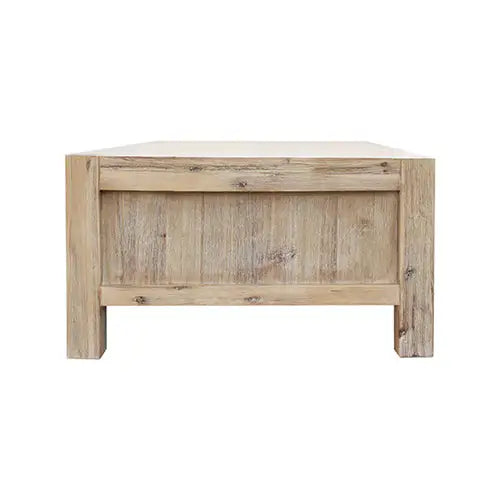 Coffee Table Solid Acacia Wood & Veneer 1 Drawers Storage Oak Colour - Furniture > Bedroom