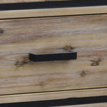 Coffee Table Solid Wood Acacia & Veneer Frame 2 Drawers Storage Sliver Brush Colour - Furniture > Living Room