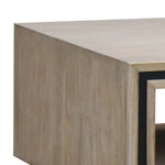 Coffee Table Solid Wood Acacia & Veneer Frame 2 Drawers Storage Sliver Brush Colour - Furniture > Living Room