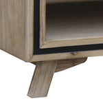 Coffee Table Solid Wood Acacia & Veneer Frame 2 Drawers Storage Sliver Brush Colour - Furniture > Living Room
