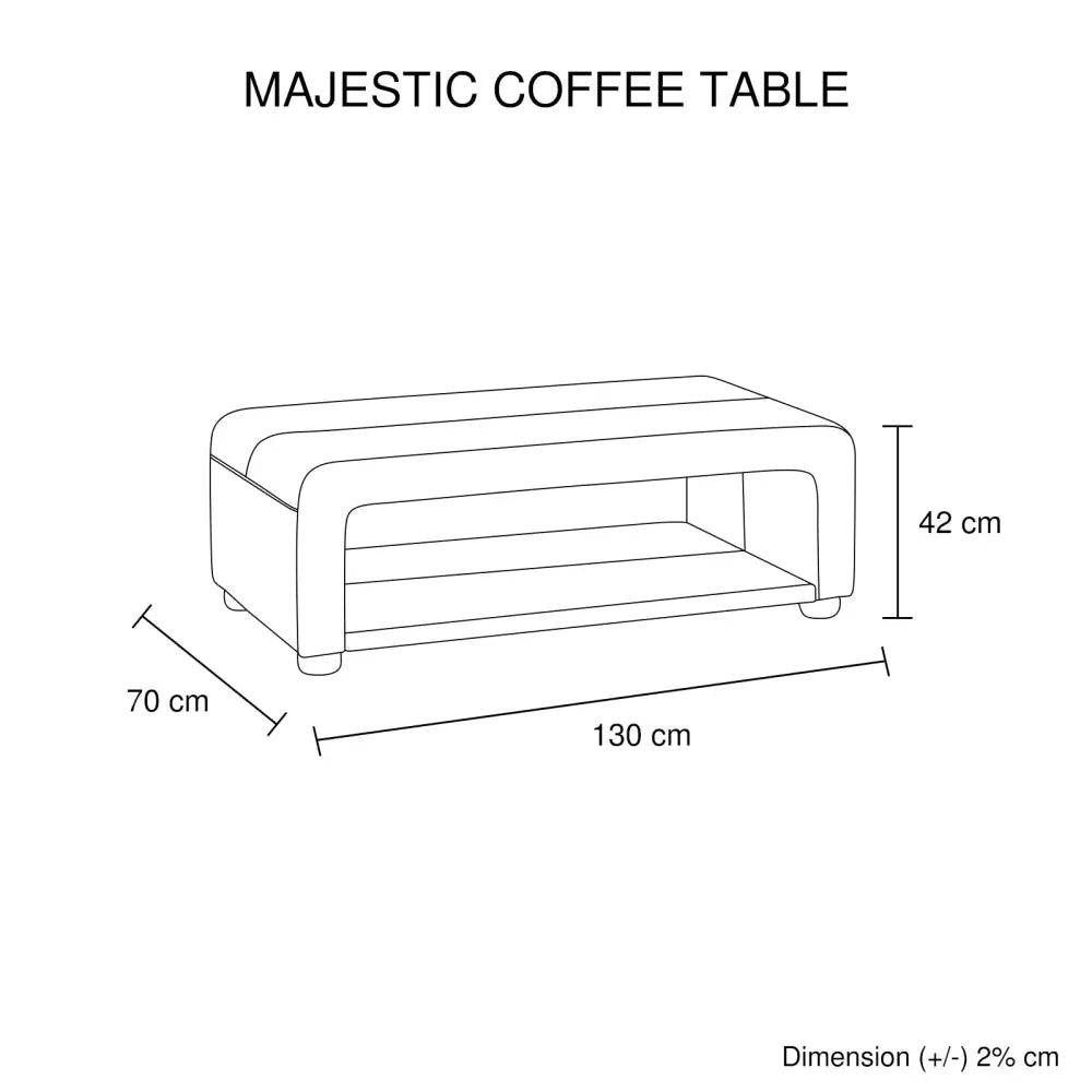 Coffee Table Upholstered PU Leather in Black Colour with open storage - Furniture > Living Room