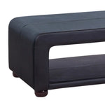 Coffee Table Upholstered PU Leather in Black Colour with open storage - Furniture > Living Room