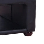Coffee Table Upholstered PU Leather in Black Colour with open storage - Furniture > Living Room