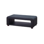 Coffee Table Upholstered PU Leather in Black Colour with open storage - Furniture > Living Room